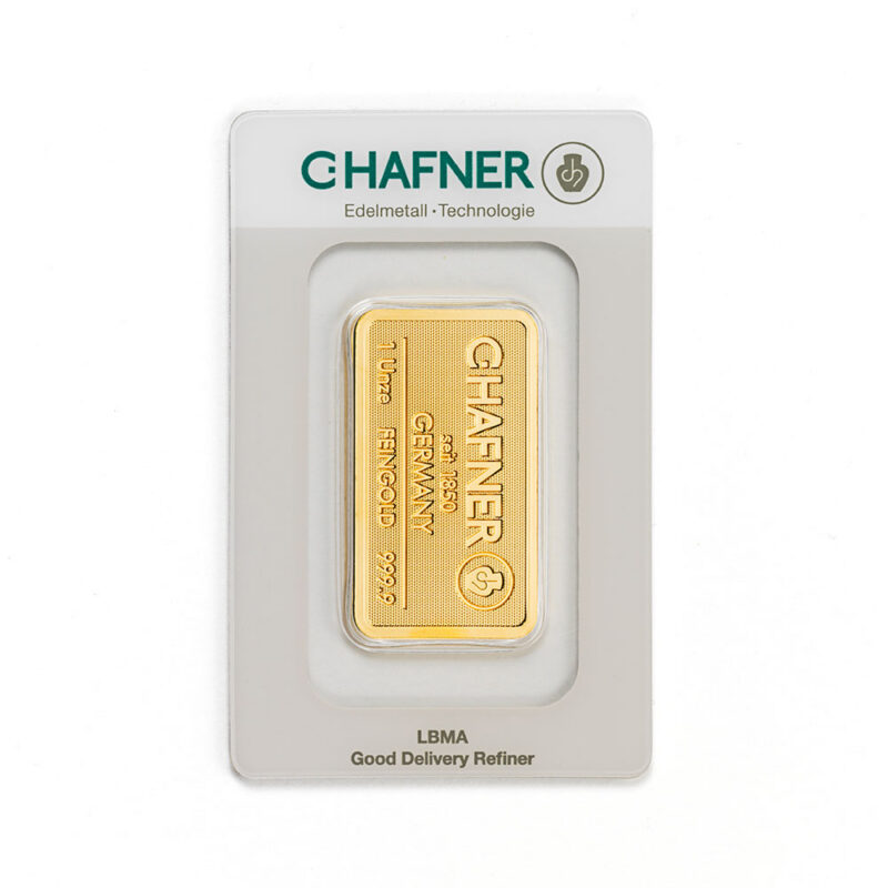 1oz C.Hafner 999.9 kuldplaat