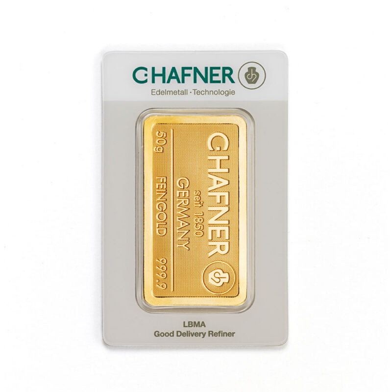 50g C.Hafner 999.9 kuldplaat