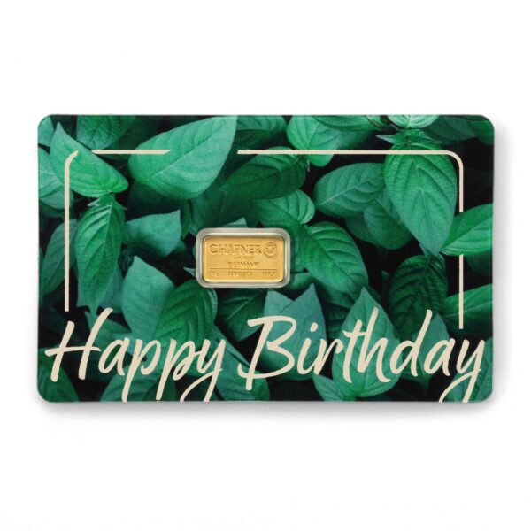 1g C.Hafner Happy Birthday 999.9 kuldplaat