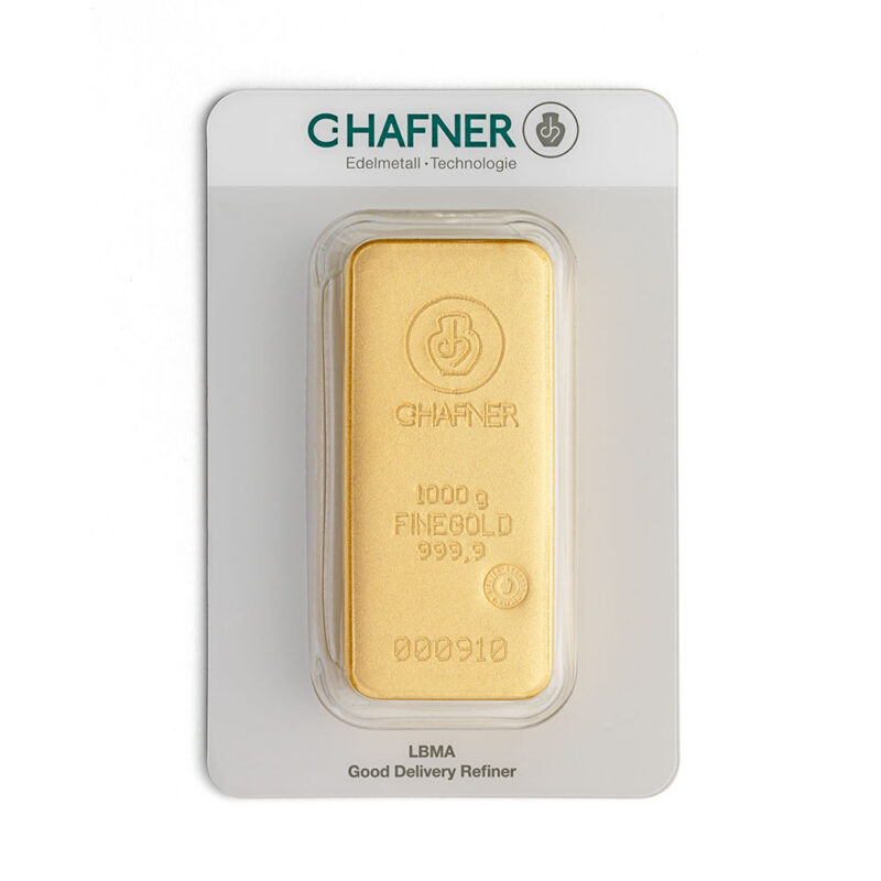 1000g C.Hafner 999.9 kuldplaat (valand)