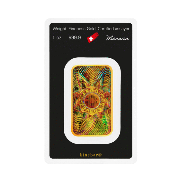 Argor-Heraeus 1 oz kuldplaat kinebar
