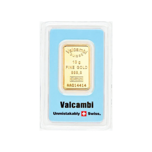 valcambi 10g blue kuldplaat esikülg